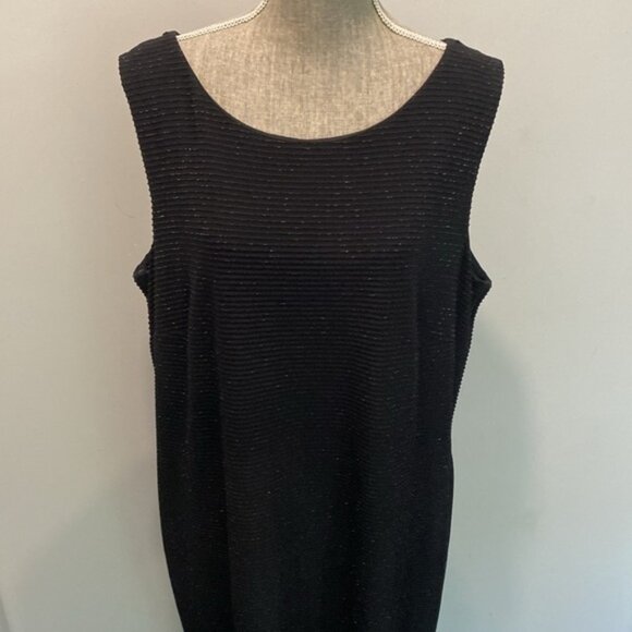 Frank Lyman Black Sleeveless Dress Shimmering Size 18 - Picture 10 of 12